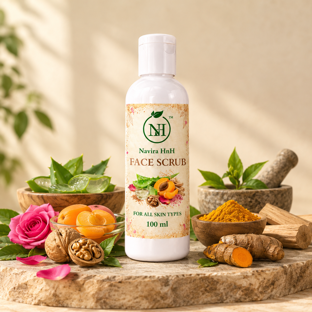 Navira HnH Turmeric & Neem Face Scrub with Walnut | Remove Dead Skin & Unclog Pores |  100 ml